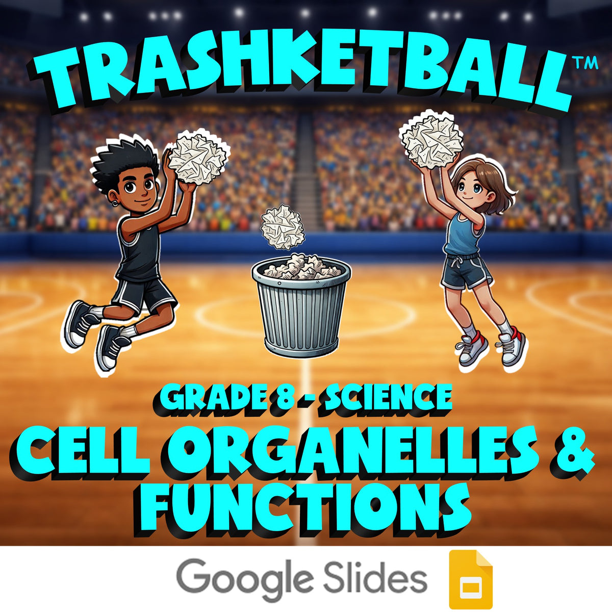 Cell Organelles & Functions TRASHKETBALL Science Game - No Prep Grade 8 Review