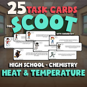 Heat & Temperature SCOOT TASK CARDS Science Game - No Prep Chemistry Review