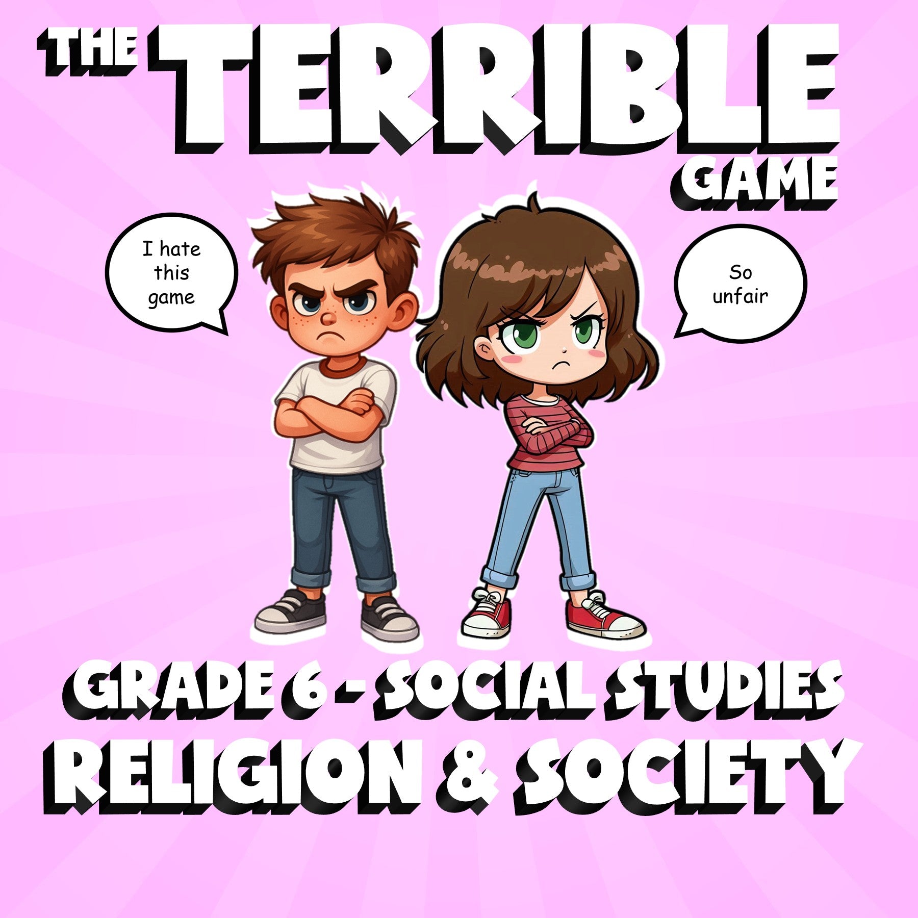 Religion & Society THE TERRIBLE GAME - No Prep Grade 6 Socials Review Activity