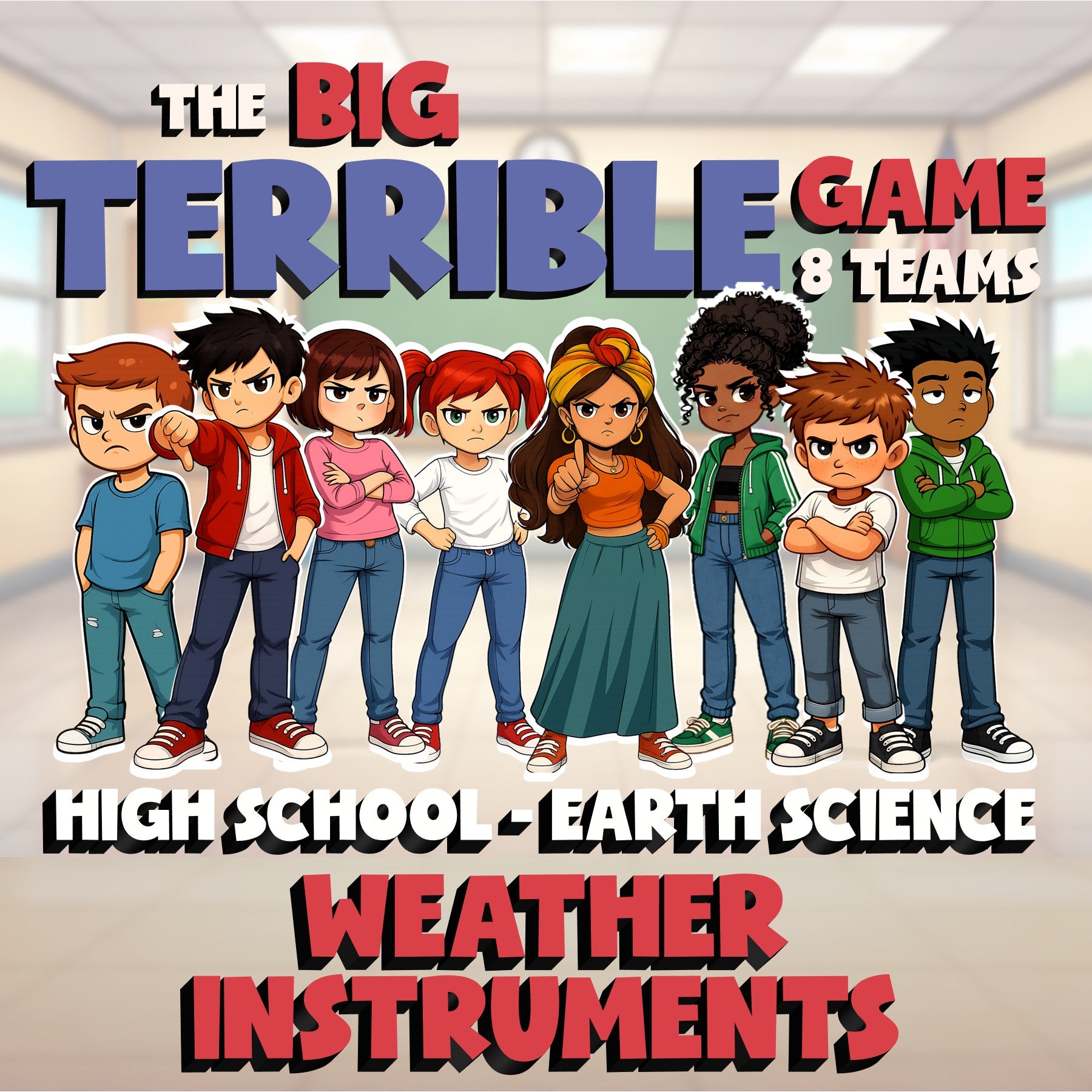Weather Instruments BIG TERRIBLE GAME - No Prep Earth Science Review Activity