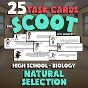 Natural Selection SCOOT TASK CARDS Science Game - No Prep Biology Review