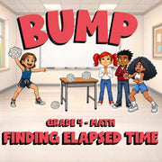Finding Elapsed Time BUMP Math Game - No Prep Grade 4 Review Activity