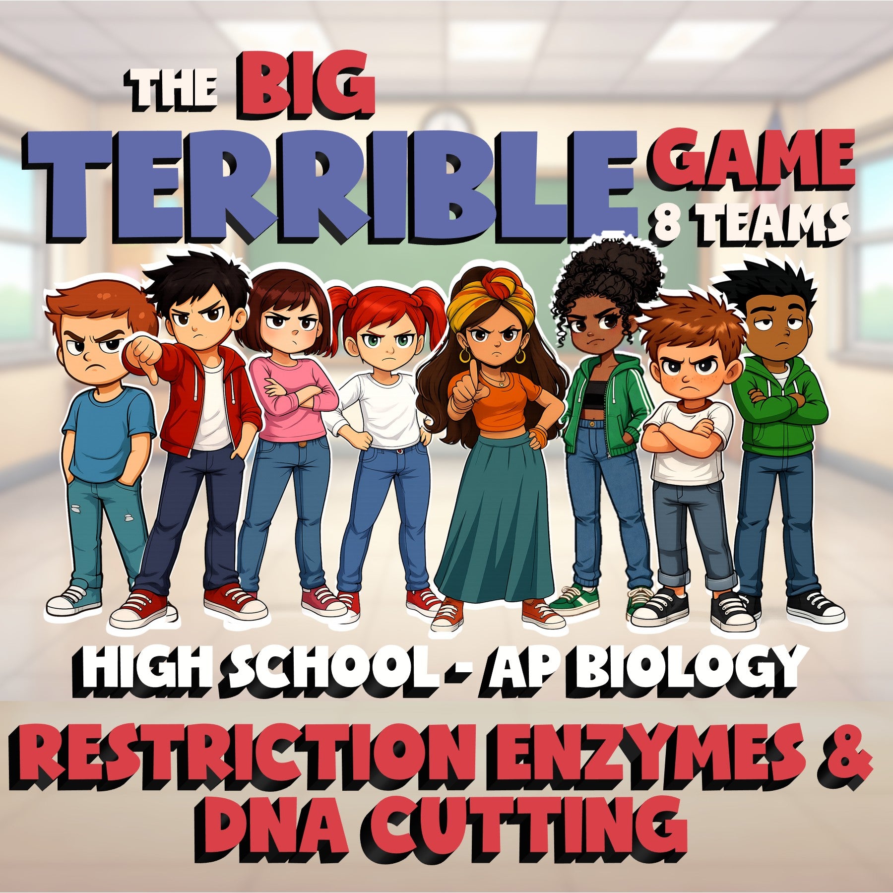 Restriction Enzymes & DNA Cutting BIG TERRIBLE GAME - AP Biology Science Review