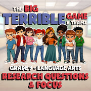 Research Questions & Focus BIG TERRIBLE GAME - No Prep Grade 9 ELA Review