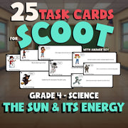 The Sun & Its Energy SCOOT TASK CARDS Science Game - No Prep Grade 4 Review