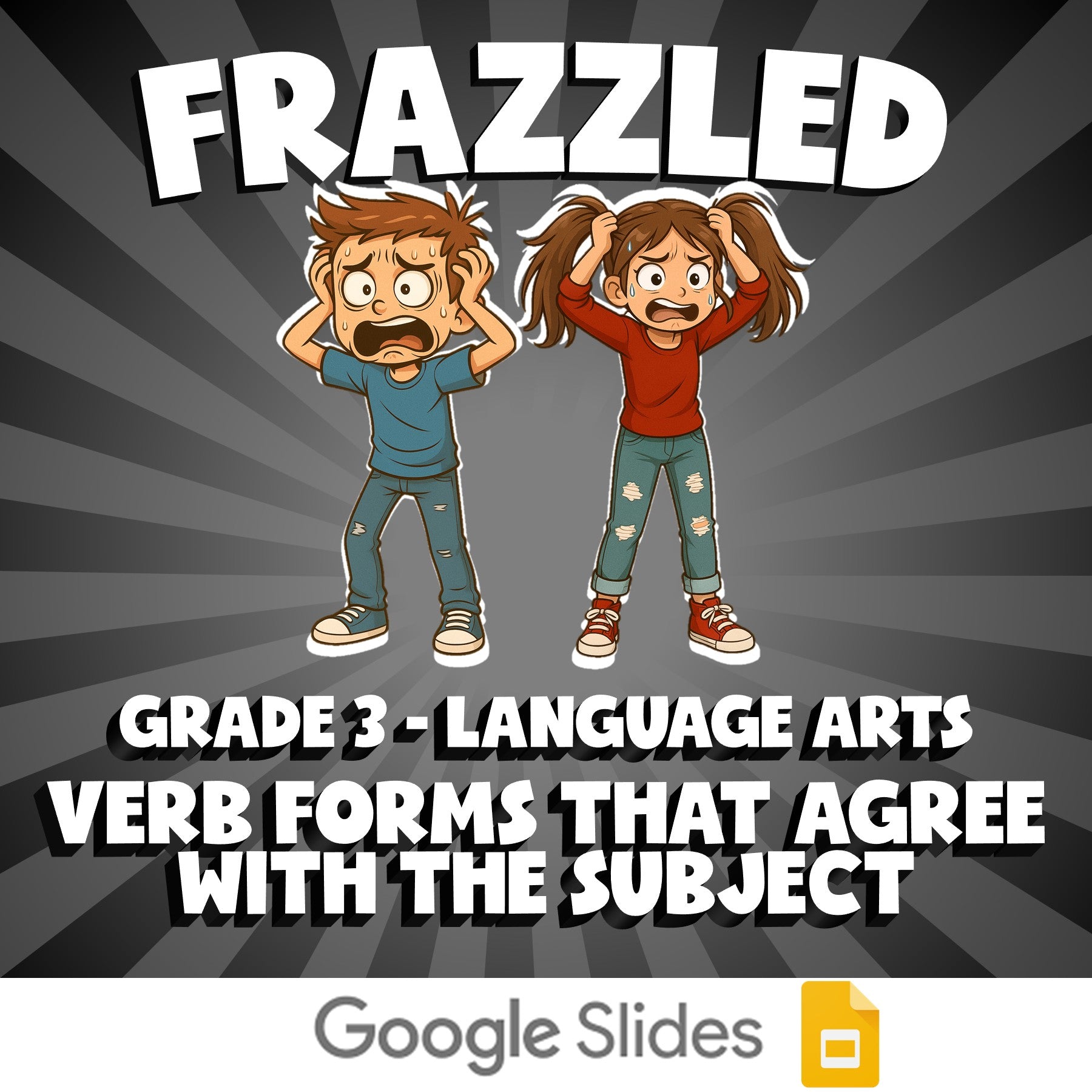 Verb Forms That Agree With the Subject FRAZZLED ELA Game - No Prep Grade 3
