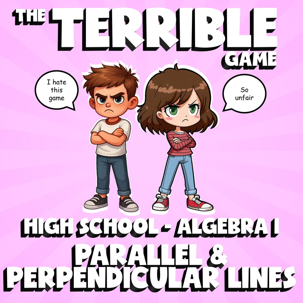 Parallel & Perpendicular Lines THE TERRIBLE GAME - No Prep Algebra 1 Math Review