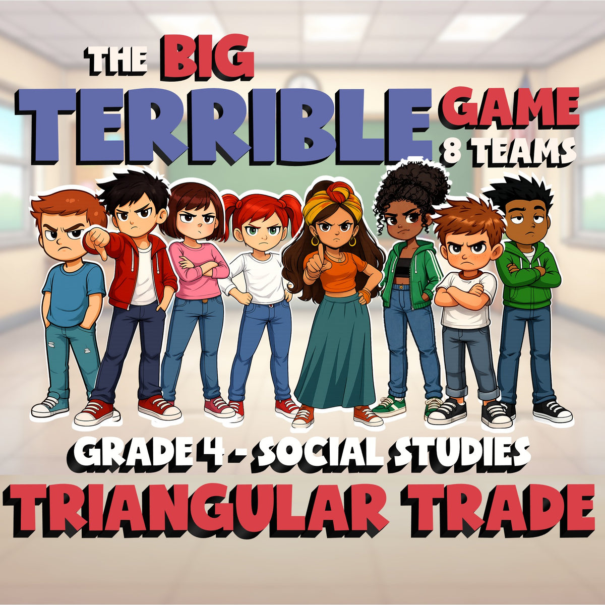 Triangular Trade BIG TERRIBLE GAME - No Prep Grade 4 Socials Review Activity