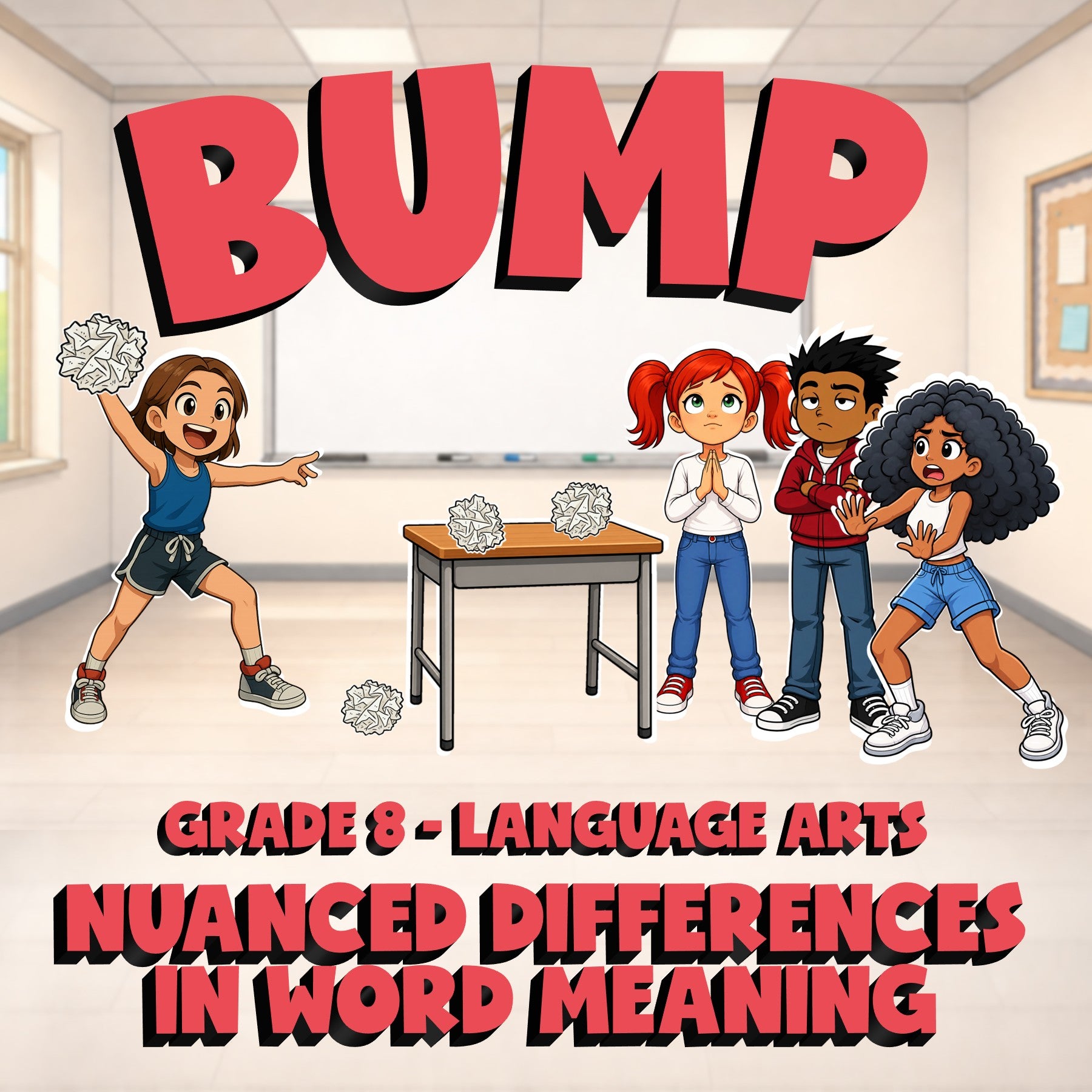 Nuanced Differences in Word Meaning BUMP ELA Game - No Prep Grade 8 Review