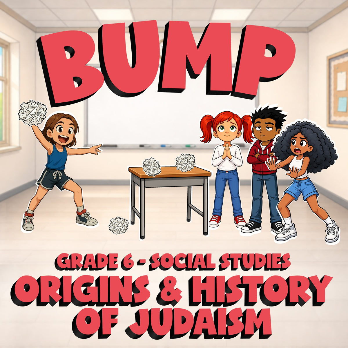 Origins & History of Judaism BUMP Socials Game - No Prep Grade 6 Review Activity