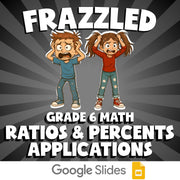 Ratios & Percents Applications FRAZZLED Math Game - No Prep Grade 6 Review
