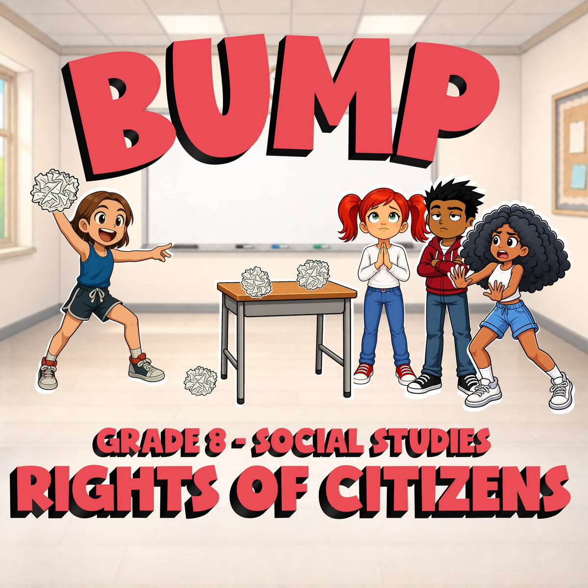 Rights of Citizens BUMP Socials Game - No Prep Grade 8 Review Activity