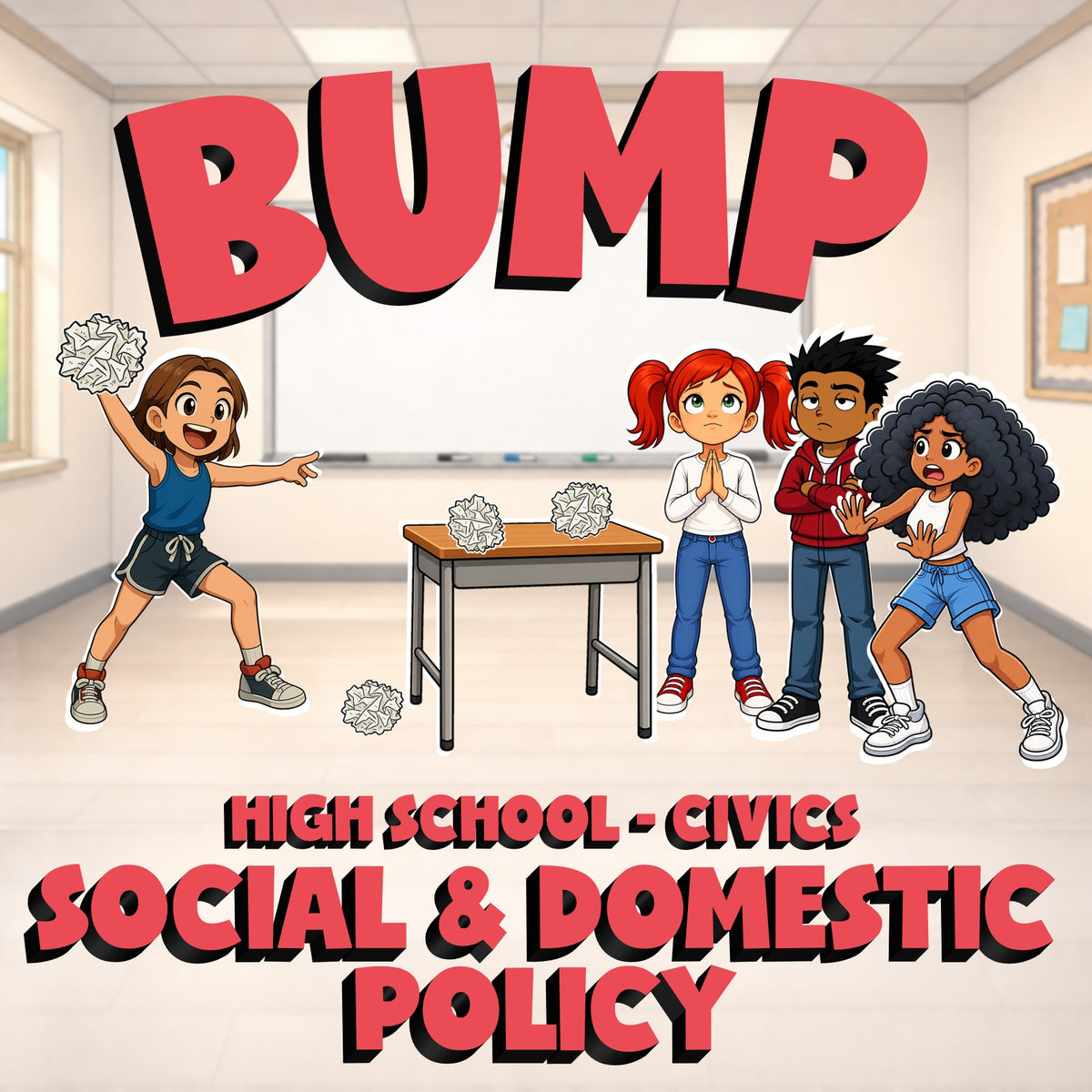 Social & Domestic Policy BUMP Civics Game - No Prep Review Activity