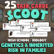 Genetics & Inherited Risk in Families SCOOT TASK CARDS Science Game - Biology