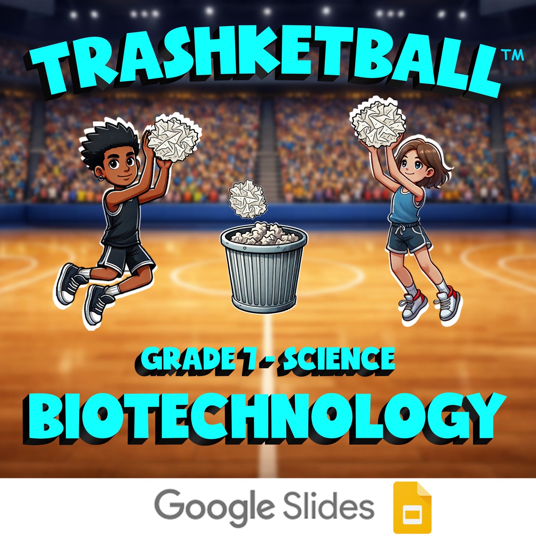 Biotechnology TRASHKETBALL Science Game - No Prep Grade 7 Review Activity