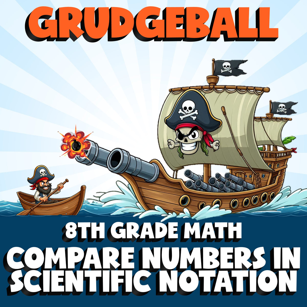 Compare Numbers in Scientific Notation GRUDGEBALL Math Game - No Prep Grade 8