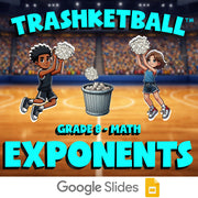 Exponents TRASHKETBALL Math Game - No Prep Grade 8 Review Activity