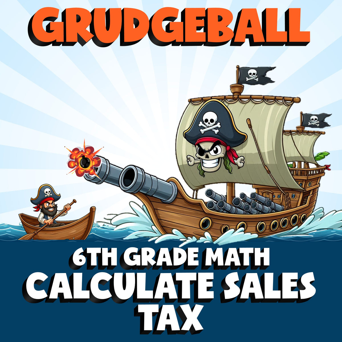 Calculate Sales Tax GRUDGEBALL Math Game - No Prep Grade 6 Review Activity