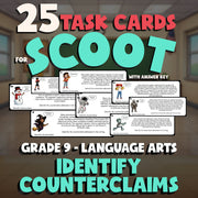Identify Counterclaims SCOOT TASK CARDS ELA Game - No Prep Grade 9 Review