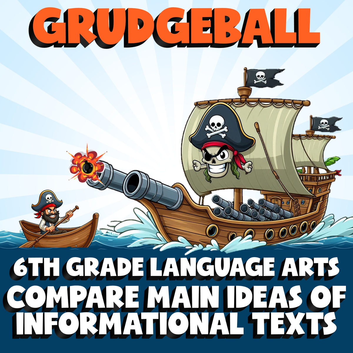 Compare Main Ideas of Informational Texts GRUDGEBALL ELA Game - No Prep Grade 6