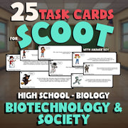 Biotechnology & Society SCOOT TASK CARDS Science Game - No Prep Biology Review