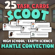 Mantle Convection SCOOT TASK CARDS Game - No Prep Earth Science Review Activity
