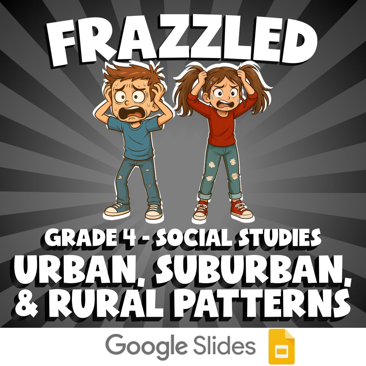 Urban, Suburban, & Rural Patterns FRAZZLED Socials Game - No Prep Grade 4 Review