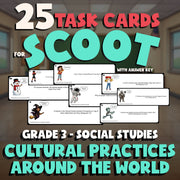 Cultural Practices Around the World SCOOT TASK CARDS Socials Game - Grade 3