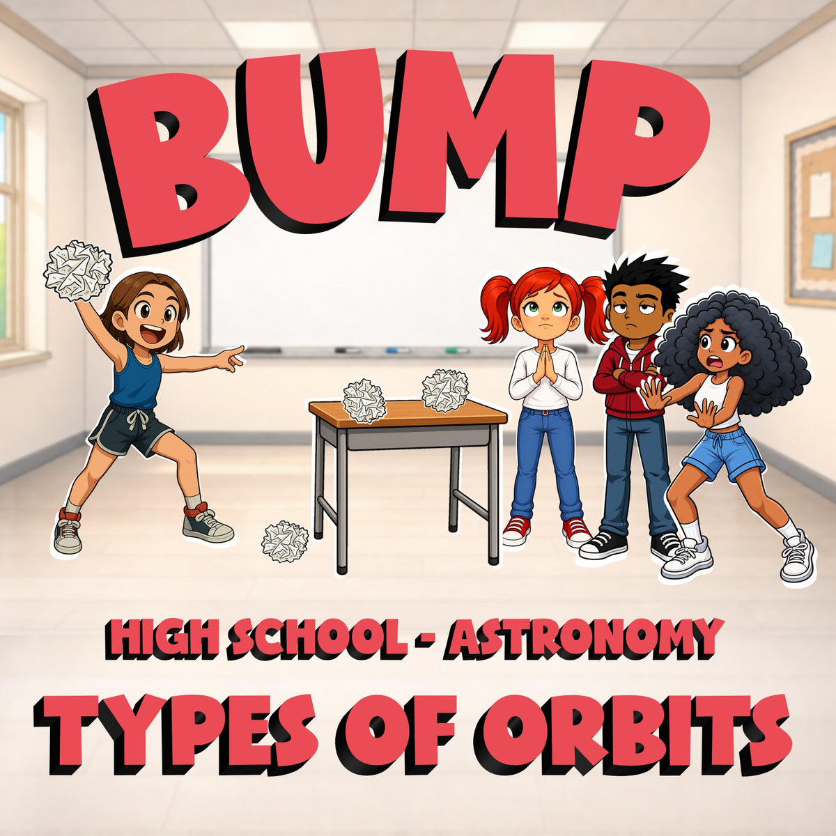 Types of Orbits BUMP Science Game - No Prep Astronomy Review Activity