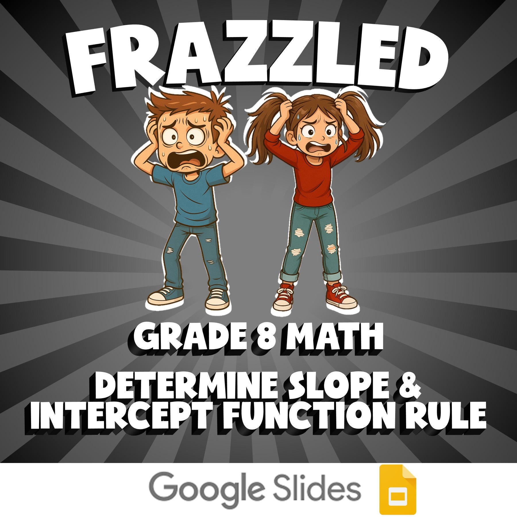 Determine Slope & Intercept Function Rule FRAZZLED Math Game - No Prep Grade 8