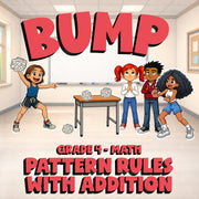 Pattern Rules with Addition BUMP Math Game - No Prep Grade 4 Review Activity