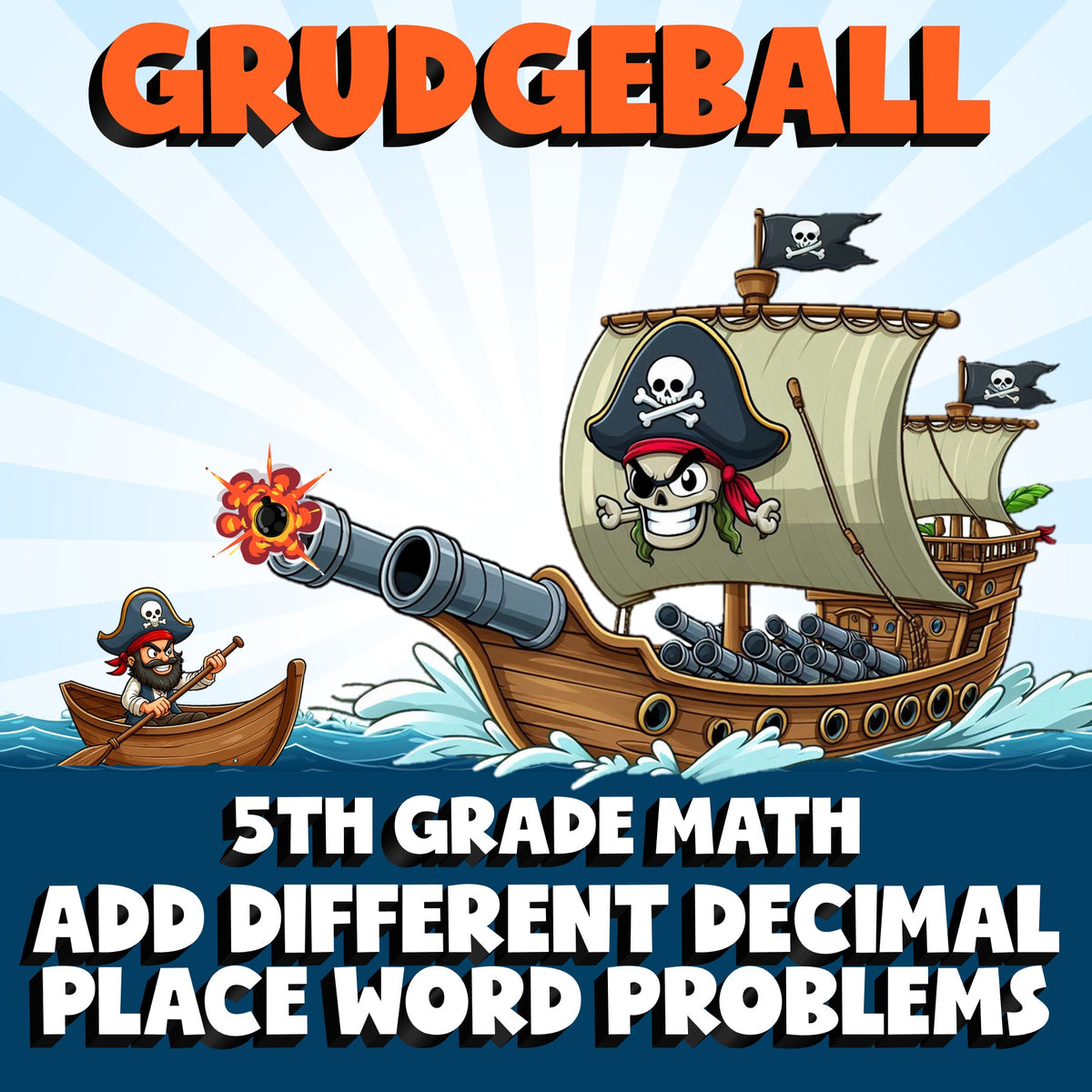 Add Different Decimal Place Word Problems GRUDGEBALL Math Game - No Prep Grade 5