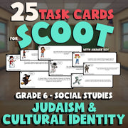 Judaism & Cultural Identity SCOOT TASK CARDS Socials Game - No Prep Grade 6