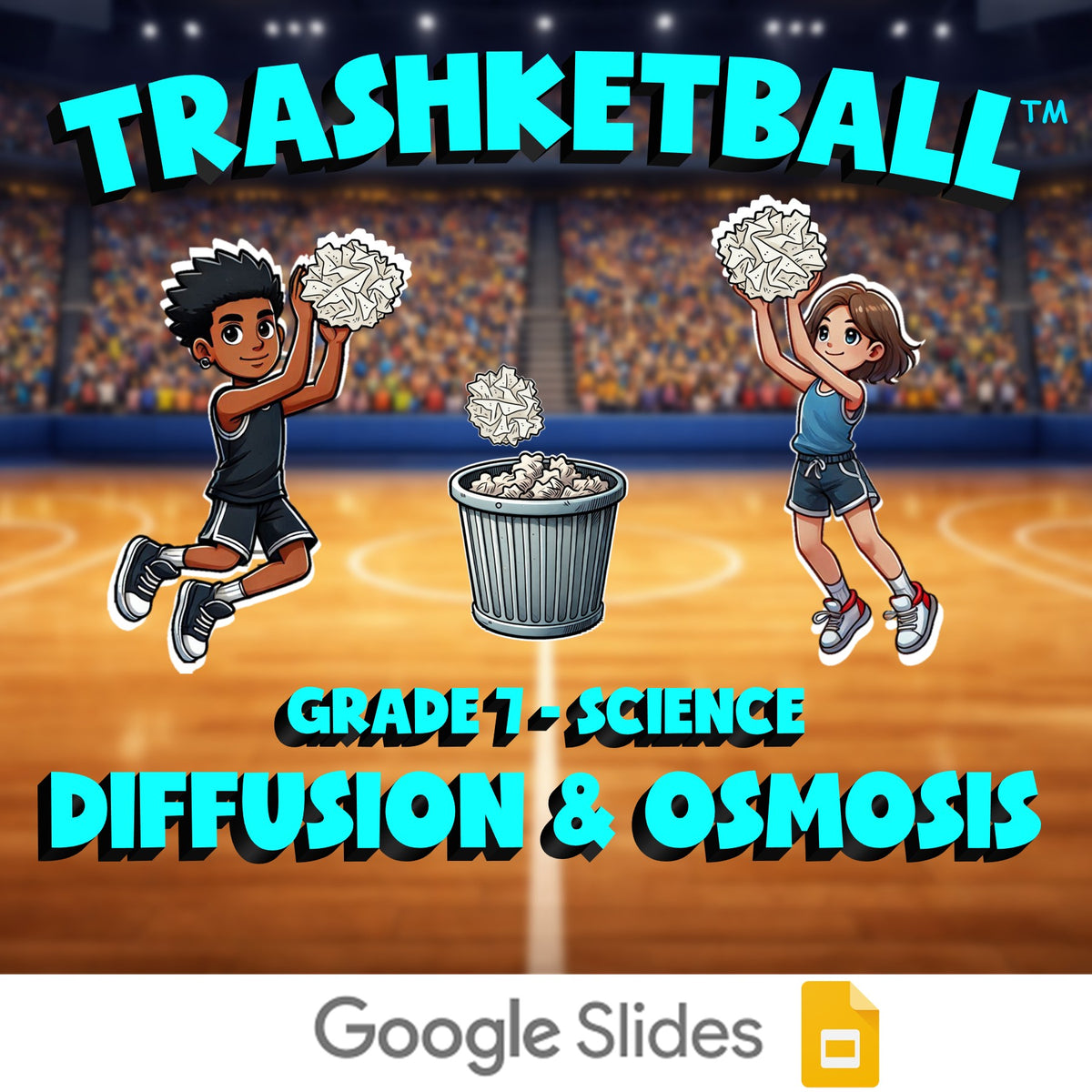 Diffusion & Osmosis TRASHKETBALL Science Game - No Prep Grade 7 Review Activity
