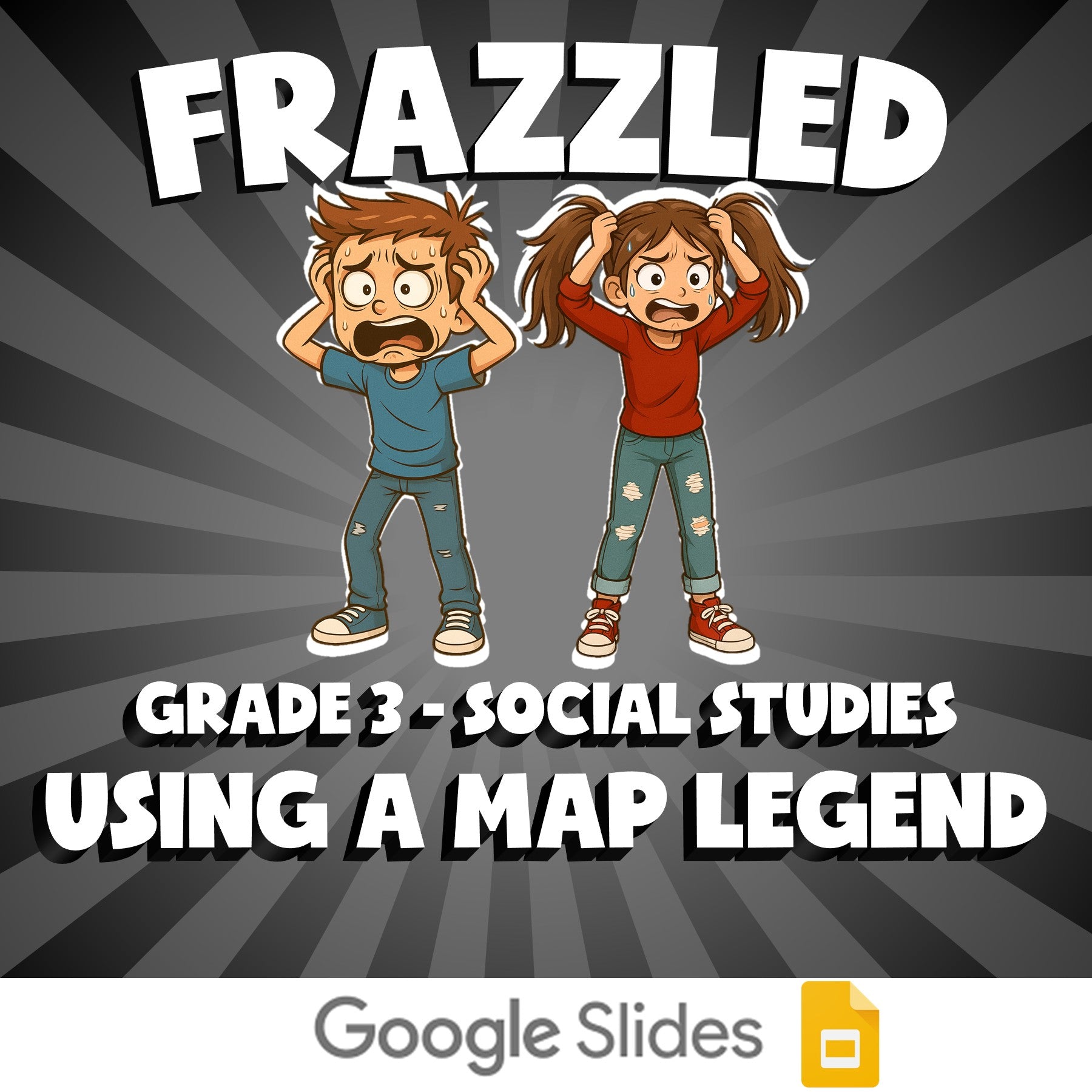 Using a Map Legend FRAZZLED Socials Game - No Prep Grade 3 Review Activity