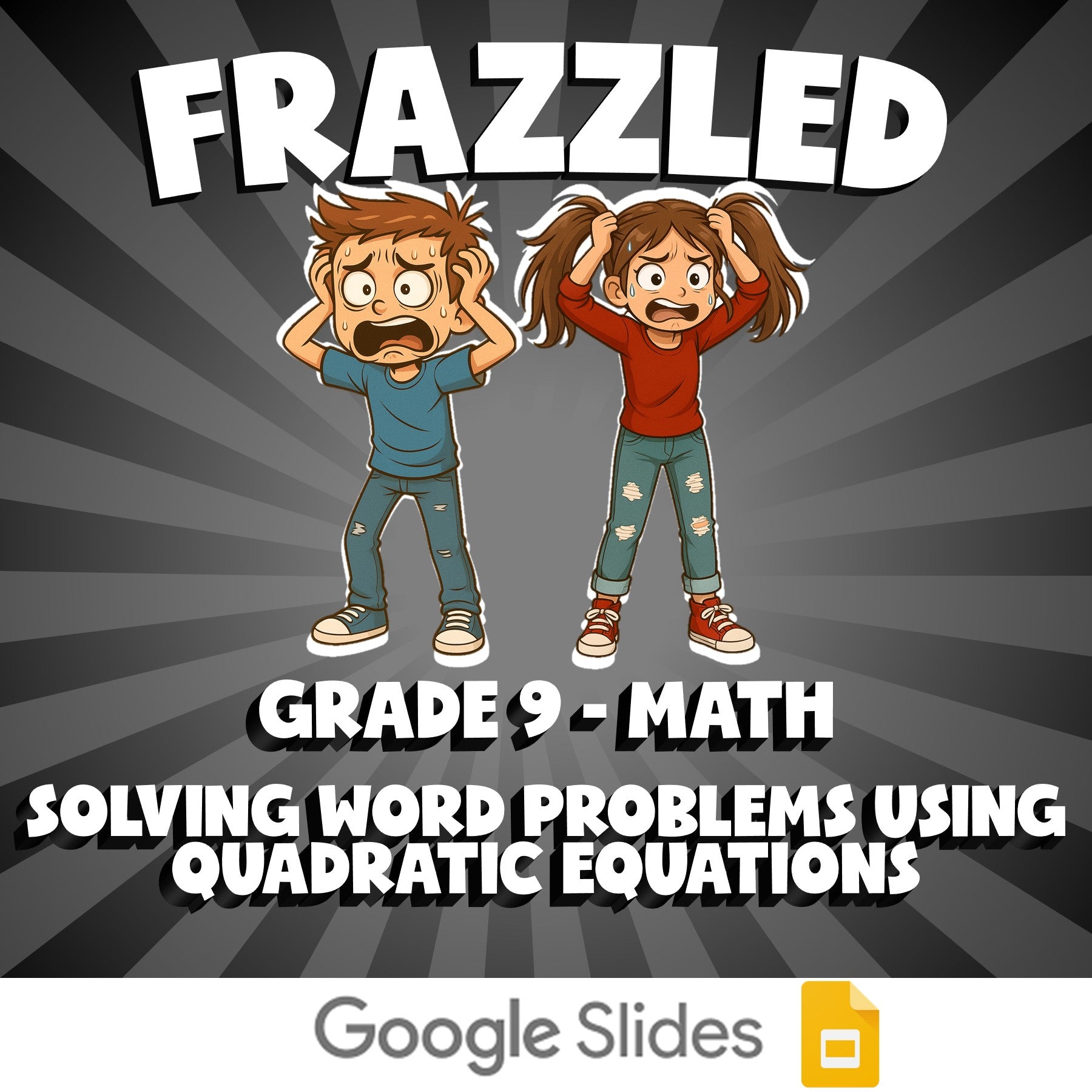 Solving Word Problems Using Quadratic Equations FRAZZLED Math Game - Grade 9