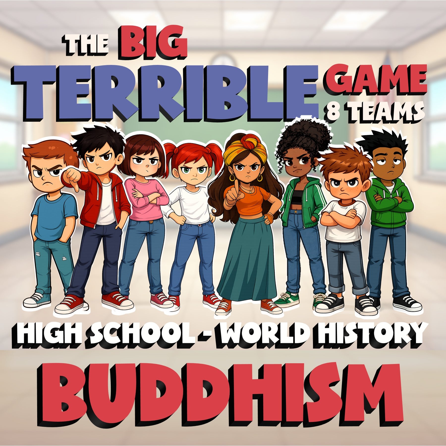 Buddhism BIG TERRIBLE GAME - No Prep World History Review Activity