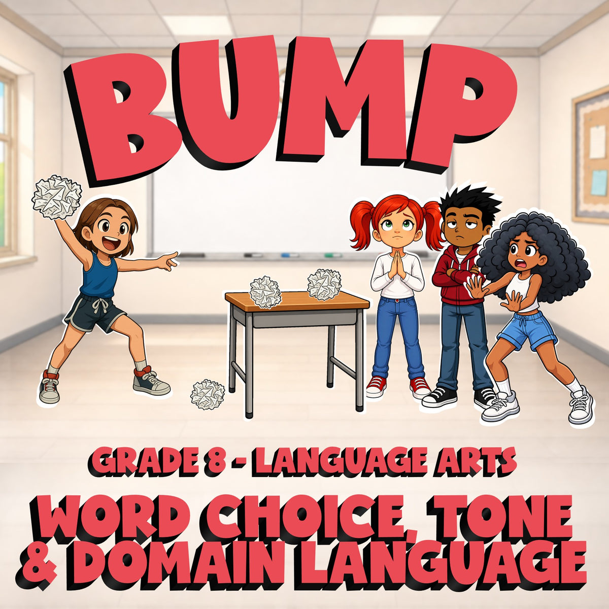 Word Choice, Tone & Domain Language BUMP ELA Game - No Prep Grade 8 Review