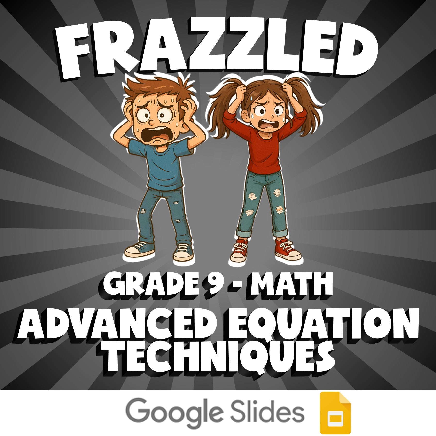 Advanced Equation Techniques FRAZZLED Math Game - No Prep Grade 9 Review