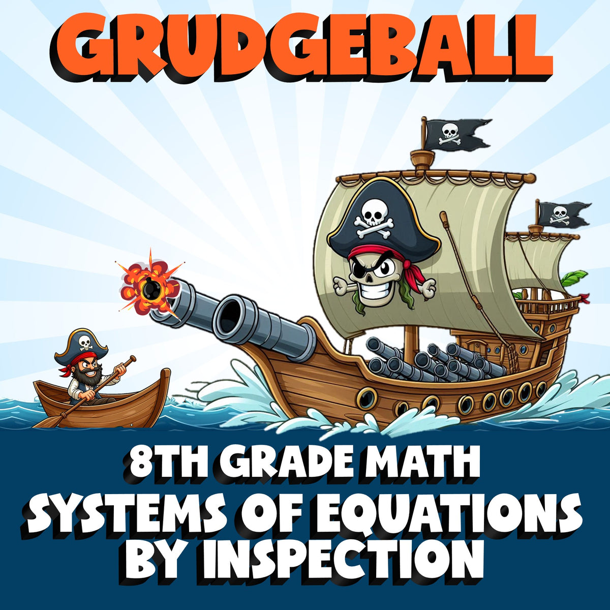 Systems of Equations by Inspection GRUDGEBALL Math Game - No Prep Grade 8 Review