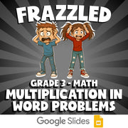 Multiplication in Word Problems FRAZZLED Math Game - No Prep Grade 3 Review