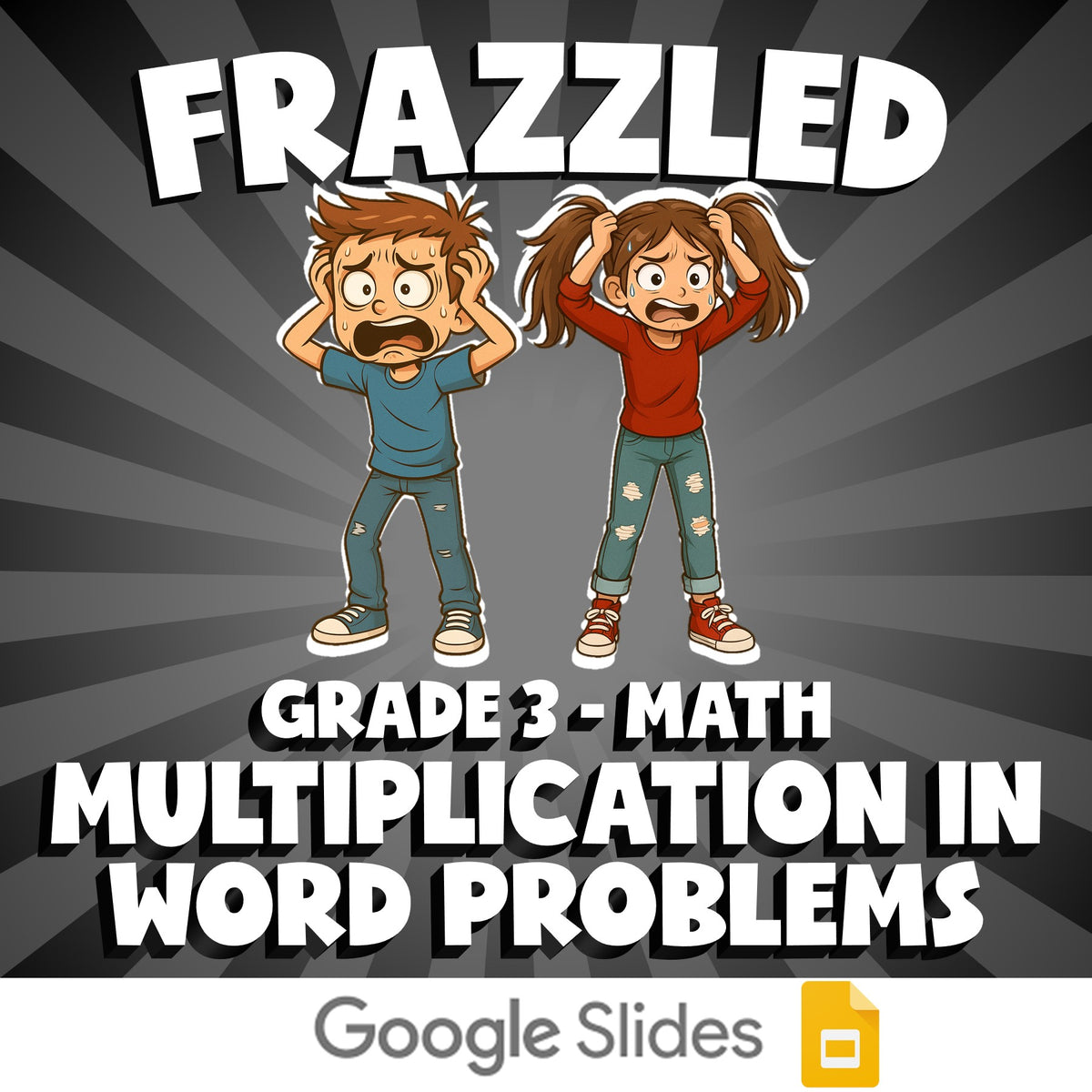 Multiplication in Word Problems FRAZZLED Math Game - No Prep Grade 3 Review