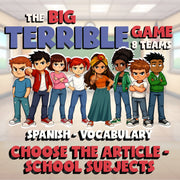 Choose The Article - School Subjects BIG TERRIBLE GAME - Spanish Exercise