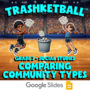 Comparing Community Types TRASHKETBALL Socials Game - No Prep Grade 3 Review