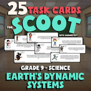 Earth’s Dynamic Systems SCOOT TASK CARDS Science Game - No Prep Grade 9 Review