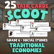 Traditional Economies SCOOT TASK CARDS Socials Game - No Prep Grade 6 Review
