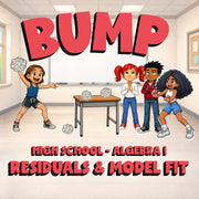 Residuals & Model Fit BUMP Math Game - No Prep Algebra 1 Review Activity