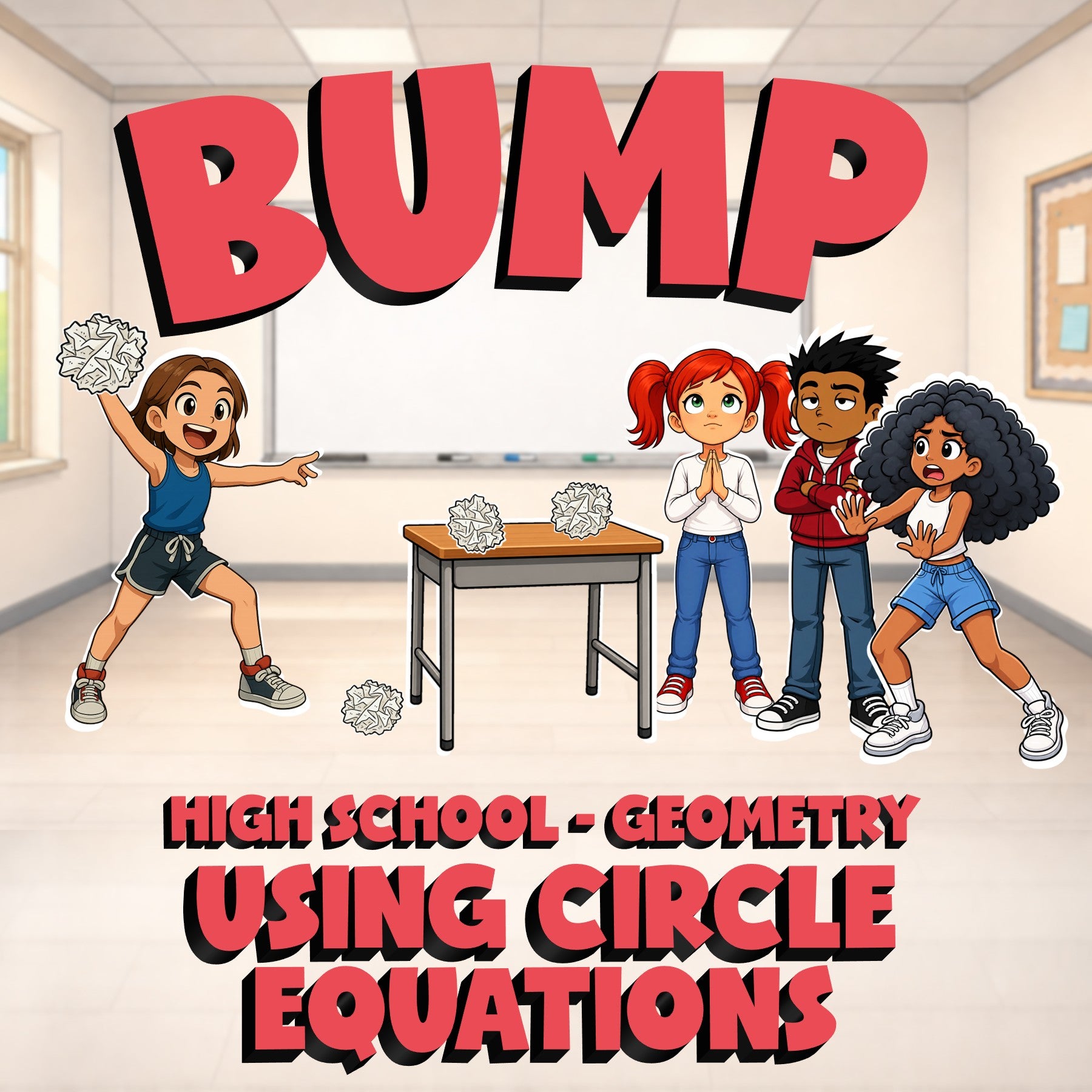 Using Circle Equations BUMP Math Game - No Prep Geometry Review Activity
