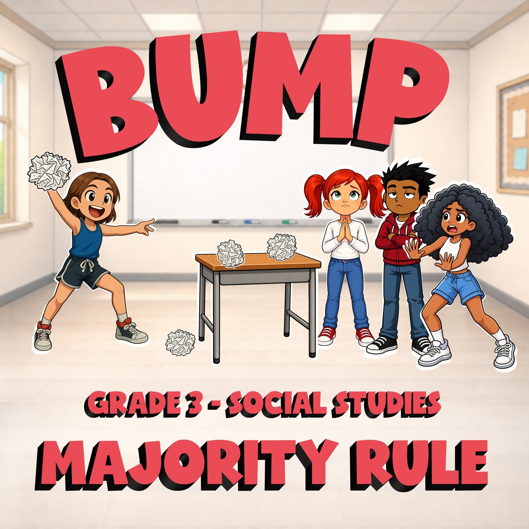 Majority Rule BUMP Socials Game - No Prep Grade 3 Review Activity