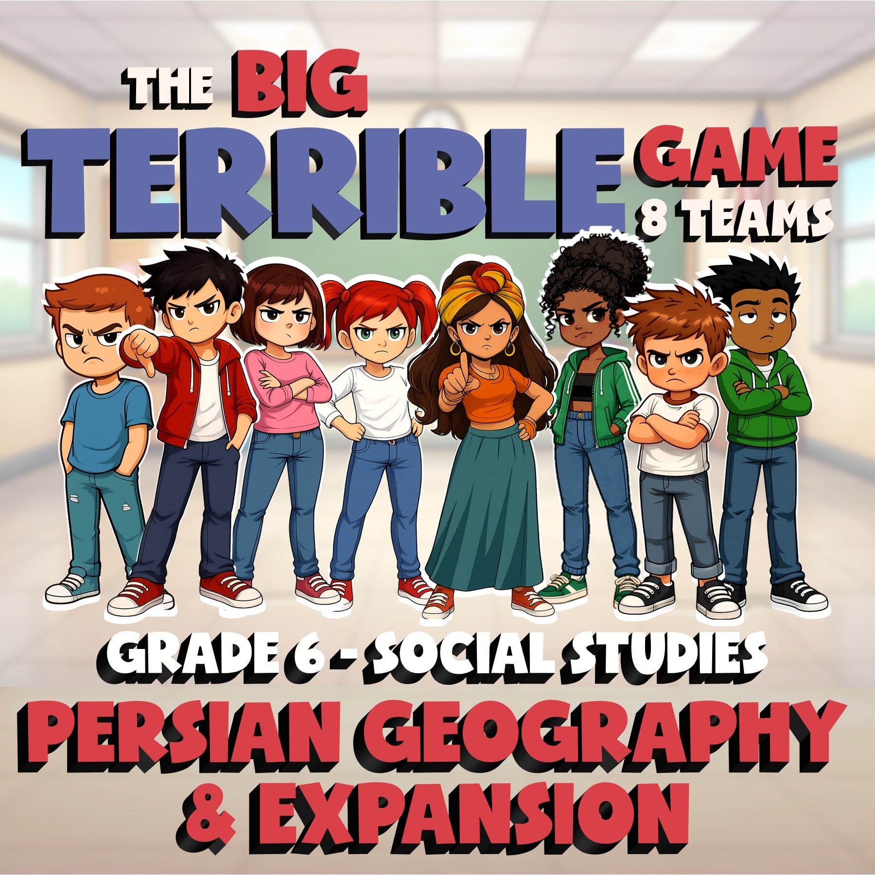 Persian Geography & Expansion BIG TERRIBLE GAME - No Prep Grade 6 Socials Review